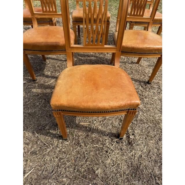 Fine 19th Century Neoclassical Style Leather Dining Chairs - Set of 6 For Sale - Image 16 of 16