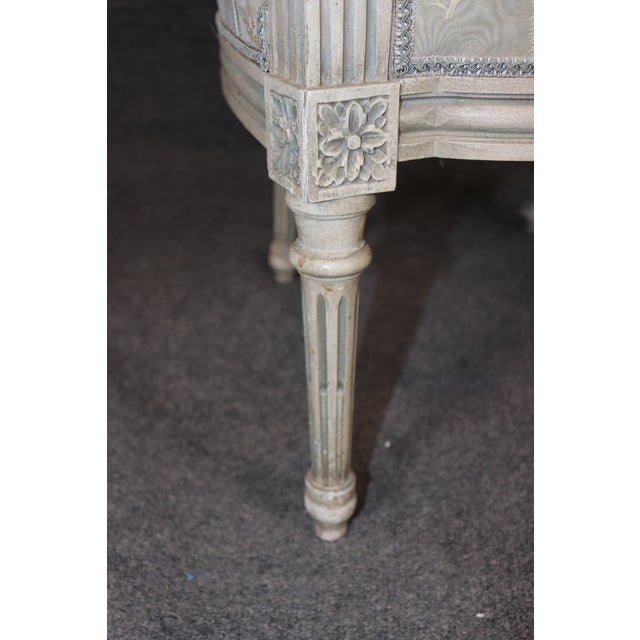 Wood Pair of Antique Louis XVI Style Paint Decorated Arm Chairs by Maison Jansen For Sale - Image 7 of 17