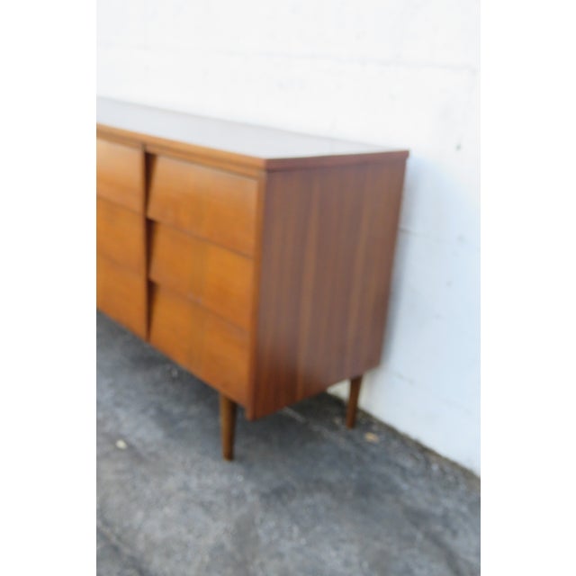 Mid Century Modern Inlay Low Long Dresser Bathroom Vanity 6264 For Sale - Image 12 of 18
