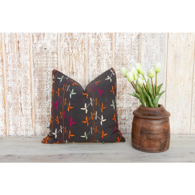 Textile Isha Antique Indian Folk Pillow For Sale - Image 7 of 8