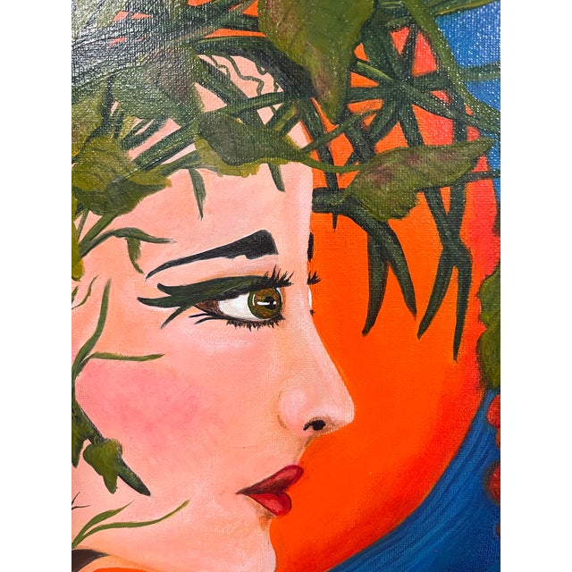 1990s– Woman With Grapes & Butterflies – Original Figurative Artwork For Sale - Image 10 of 12