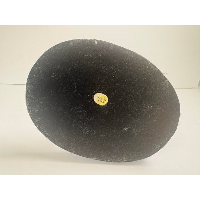 Vintage Korean Black and Gold Heron Sculpture on Oval Base, 13” For Sale - Image 9 of 11