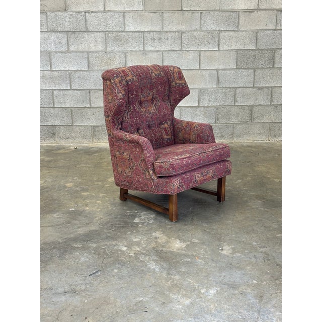 1950s Edward Wormley for Dunbar Attributed Janus Wingback Chair For Sale - Image 10 of 11