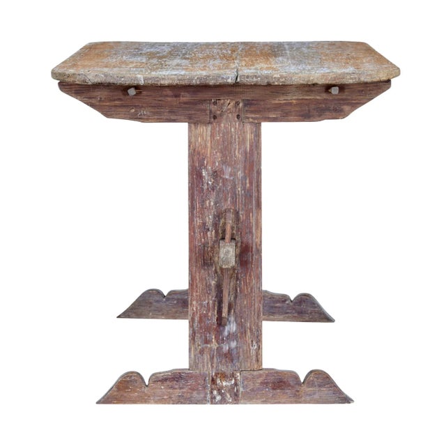 Rustic Antique Swedish Rustic Painted Trestle Table For Sale - Image 3 of 8