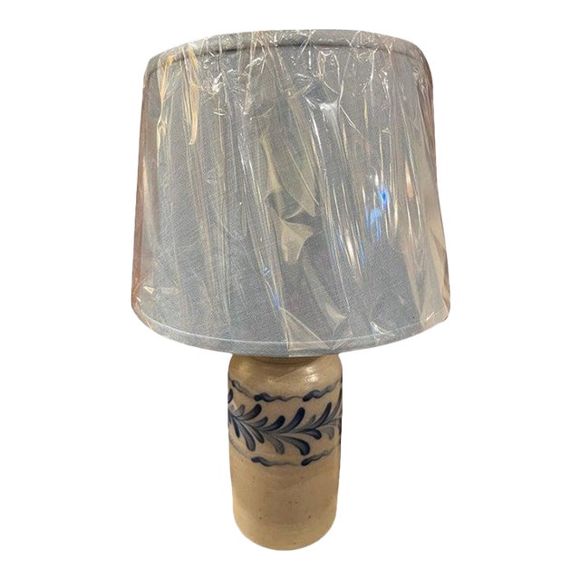 20thc Decorated Crock Lamp For Sale