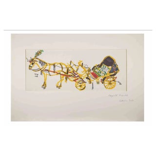 Reynold Arnould, Sicilian Cart, Drawing, 1970 For Sale