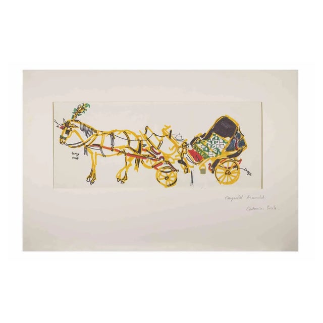 Reynold Arnould, Sicilian Cart, Drawing, 1970 For Sale
