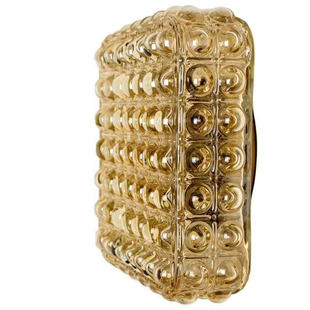 1970s Square Shaped Bubble Glass Wall Lights attributed to Glashütte from Limburg, 1970s, Set of 2 For Sale - Image 5 of 11