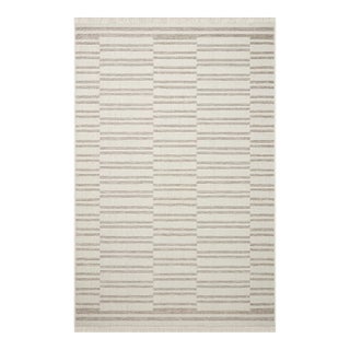 Amber Lewis x Loloi Malibu Ivory / Dove 5'-1" x 7'-7" Area Rug For Sale