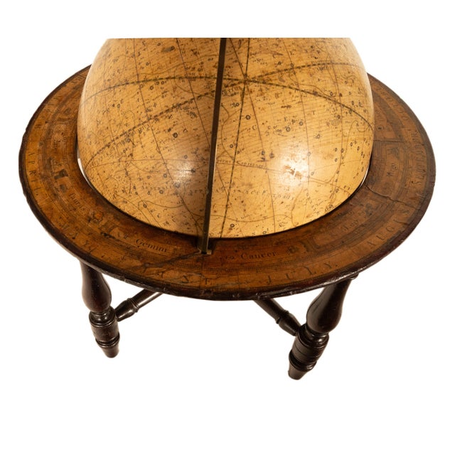 Antique Pair Georgian Terrestrial & Celestial Globes on Stands, Signed J. & W. Cary, 1802 and T. M. Bardin 1800 For Sale - Image 13 of 18