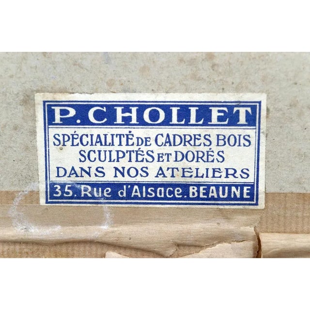 Boho Chic M. Ducoin, Portrait of a Young Woman, 1934, Mixed Media on Paper For Sale - Image 3 of 10