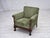 Wood Danish Armchair in Green Velour and Carved Oak, 1950s For Sale - Image 7 of 18