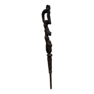 Vintage Hand Carved Figurative African Sculptural Walking Stick