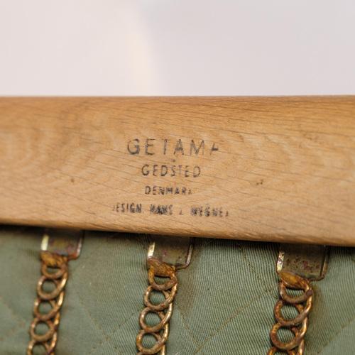 Yellow Armchair Model GE290A in Oak by Hans J. Wegner for Getama, 1960s For Sale - Image 8 of 9