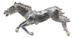 Mid-Century Italian Murano Glass Horse Sculpture with Gold Leaf by Arnaldo Zanella, 1970s