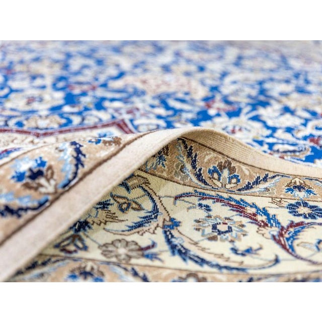 Vintage Nain Rug with Blue Central Medallion For Sale - Image 14 of 18