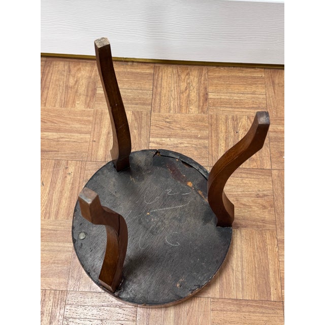 Brown Vintage Italian Style Burl Wood Drum Side Table With Drawer and Glass Top For Sale - Image 8 of 11