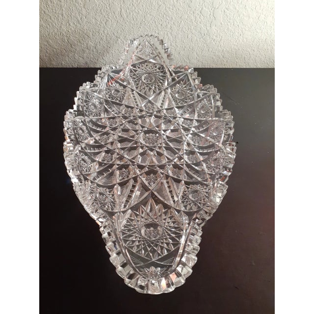 1920s 1920s American Brilliant Cut Glass Decorative Platter For Sale - Image 5 of 7