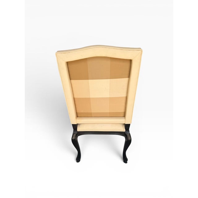 Kreiss Kreiss Cream Leather Chippendale Style Armchairs – Pair For Sale - Image 4 of 15
