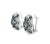 Modern Late 20th Century 14K White Gold Champagne Diamond Sapphire Mosaic Huggie Earrings Estate, Pair For Sale - Image 3 of 4
