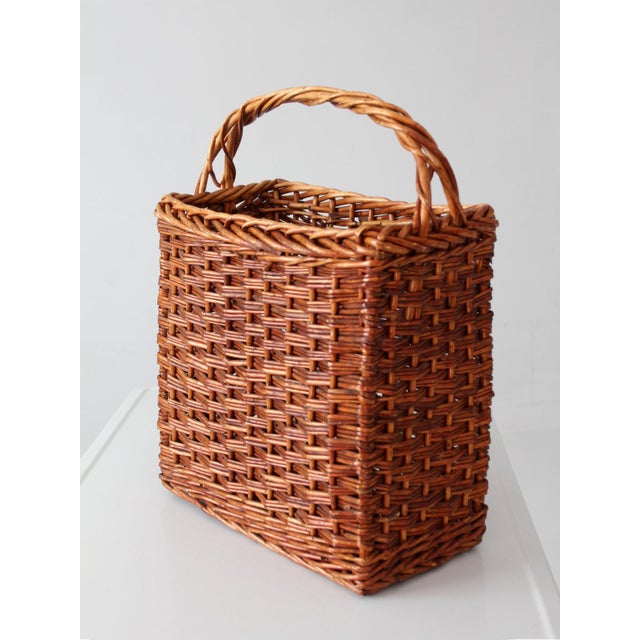 Vintage Wicker Market Basket For Sale - Image 9 of 15