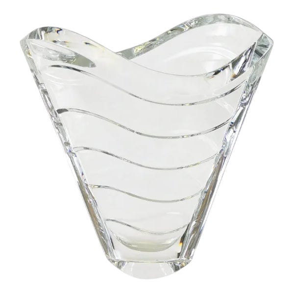 Wave Model Crystal Vase from Baccarat For Sale