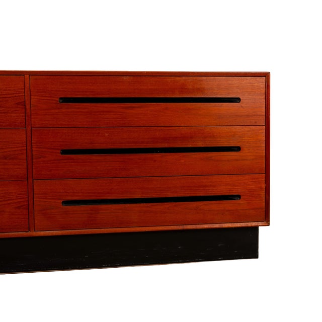 1970s 1970s Westnofa Norwegian Scandinavian Modern Teak Lowboy Long Dresser Norway For Sale - Image 5 of 12