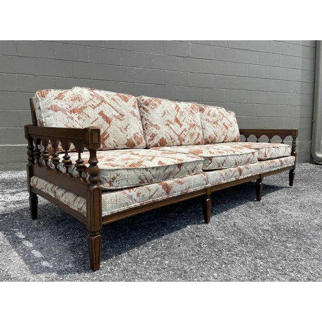 Vintage Mid Century Traditional Sofa For Sale - Image 4 of 12