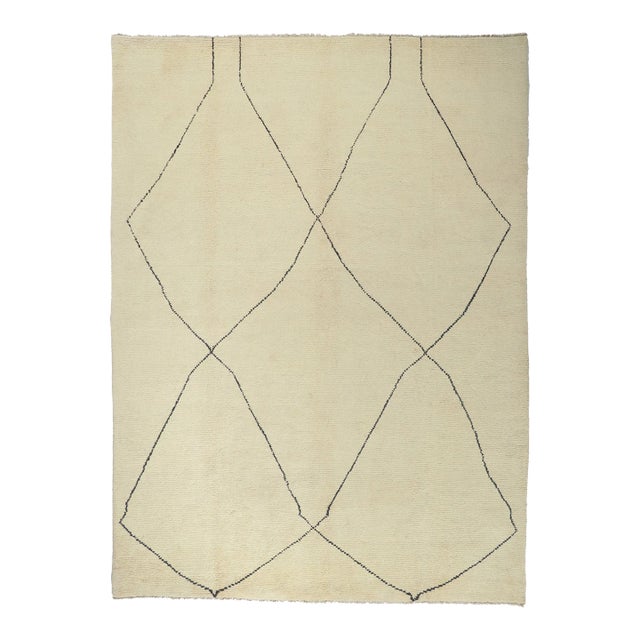 Vintage Modern Moroccan Area Rug - 10'01 X 13'09 For Sale