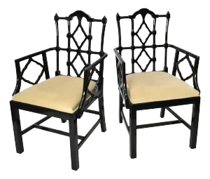 Chinese Chippendale Armchairs - A Pair