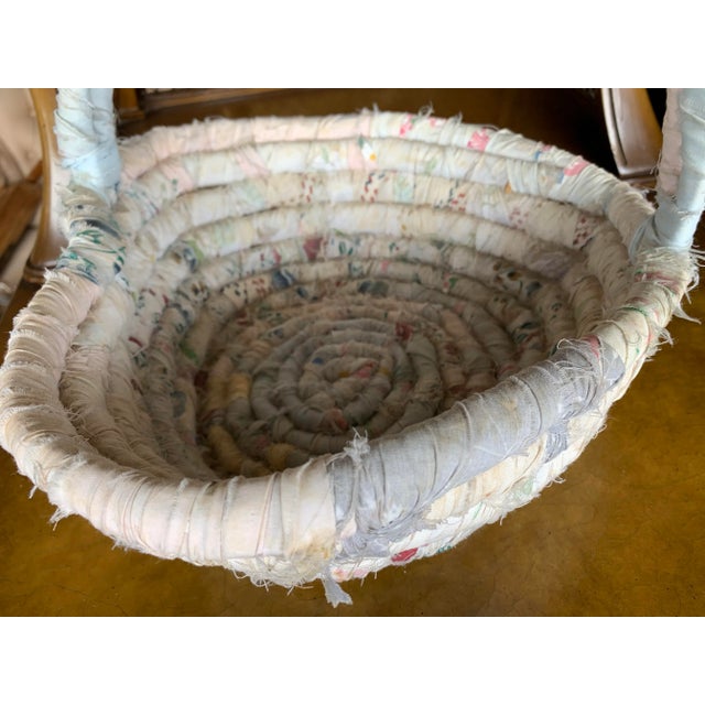 Pink Vintage Heart Shaped Rag Basket With Handle For Sale - Image 8 of 8