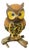 Gorgeous 20 Th C Large Owl Figurine Polychrome Enamel With Swarovski Crystals For Sale