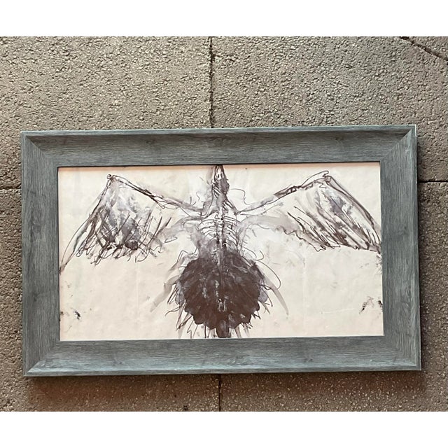 Bring a touch of nature and artistic elegance to your space with this Vintage Boho Watercolor of a Bird on Paper....