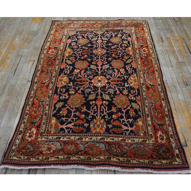 Early 20th Century W. Persian Bijar Carpet ( 4'6" x 6'6" - 137 x 198 ) For Sale - Image 11 of 12