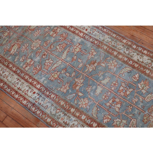 Early 20th Century Blue Malayer Runner - 3' x 19'10" For Sale - Image 4 of 10