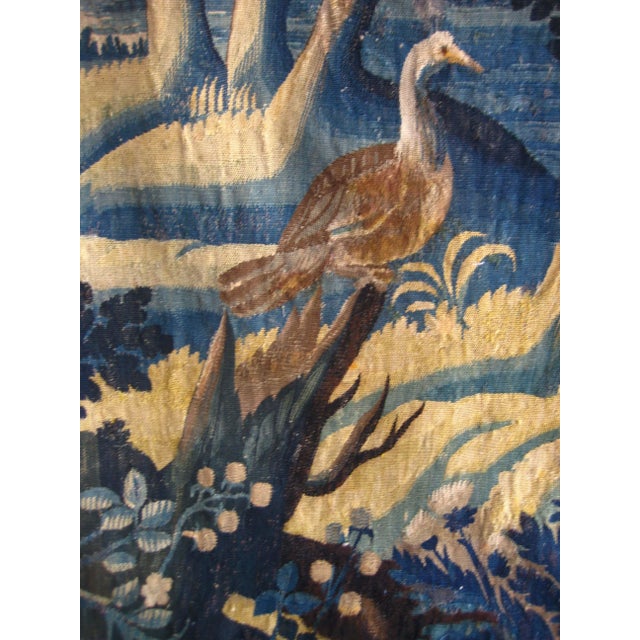 Flemish 18 Century Verdure Three Birds and Thistle Plant For Sale - Image 13 of 18