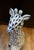 Vintage MCM Andrea by Sadek Blue & White Painted Fishnet Sitting Giraffe 13" Tall Figurine For Sale - Image 4 of 7