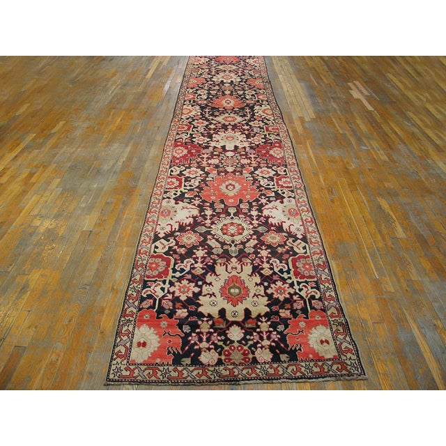 Antique Caucasian - Karabagh rug. Measures: 3'8" x 19'7". Antique Caucasian - Karabagh Large Hallway Runner Wool Brown...