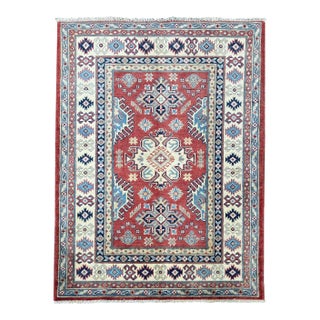Hand-Knotted Kazak Rug 3'4" X 4'10" For Sale