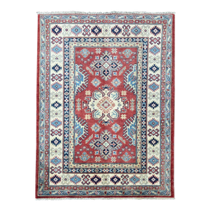 Hand-Knotted Kazak Rug 3'4" X 4'10"