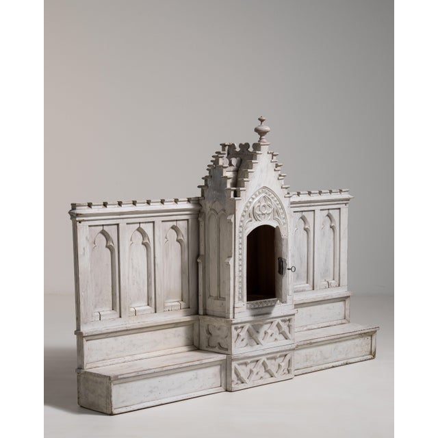19th Century France Gothic Antique White Wood Decorative Object For Sale - Image 10 of 15