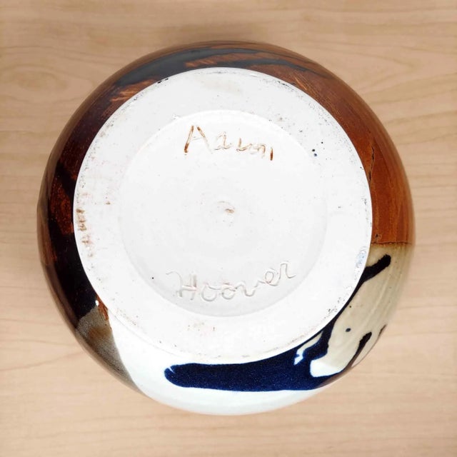 Studio Art Pottery Bowl Glazed Abstract Wheel Thrown Planter Aaron Hoover For Sale - Image 10 of 10
