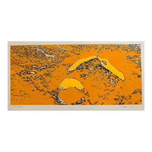 Len Gittleman, Lunar Landscape Abstract Signed Numbered Screenprint Yellow