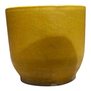 1970s Gainey Art Pottery Modern Ceramics Yellow Planter La Verne, Calif For Sale