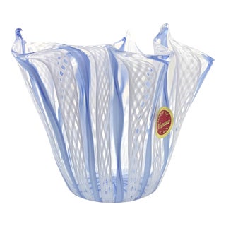 Italian Murano Glass Handkerchief Vase/Bowl For Sale