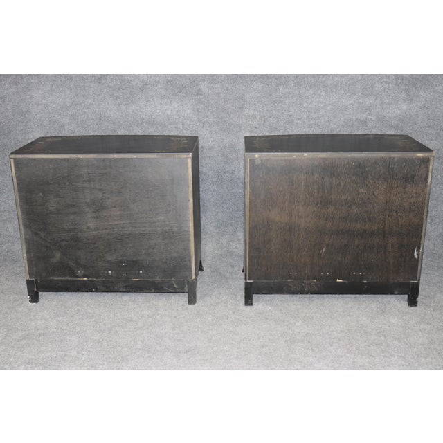 1980s Pair 1980's Baker Chinoiserie Style Paint Decorated Bachelor Chests For Sale - Image 5 of 17