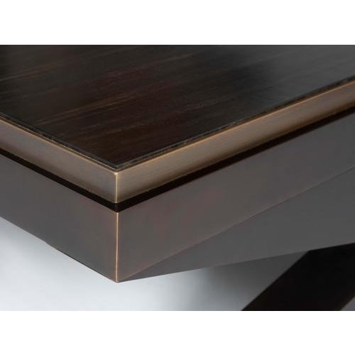 Gold White Marble Top Coffee Table with Bronze Legs by Reda Amalou Design For Sale - Image 8 of 11