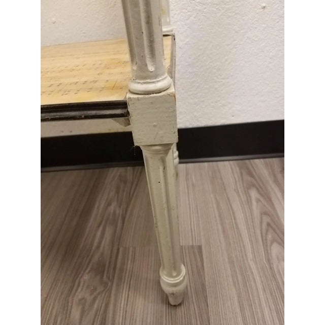 Wood 19th Century Country Decoupaged Sheet Music Plant Stand For Sale - Image 7 of 8