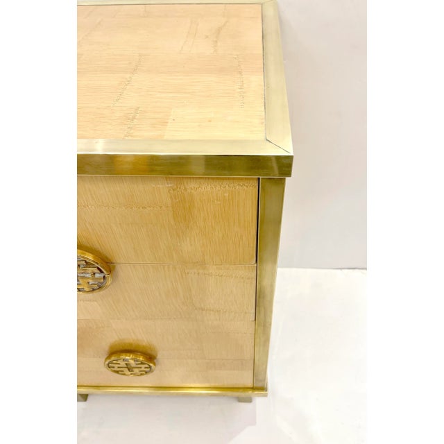 Sinopoli 1970s Italian Back Finished Japonisme Brass Bamboo Sideboard/Cabinet For Sale - Image 11 of 13