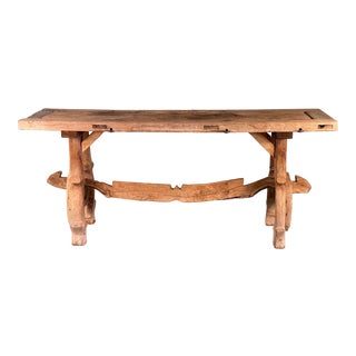 Antique Rustic Primitive Spanish Colonial Mission Door Console Table For Sale